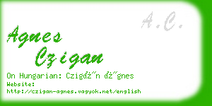 agnes czigan business card